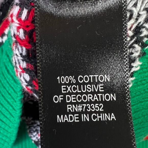 Blizzard Bay Ugly Christmas Sweater Mens XXL Red 100% Cotton Panda Fair Isle - Picture 5 of 6